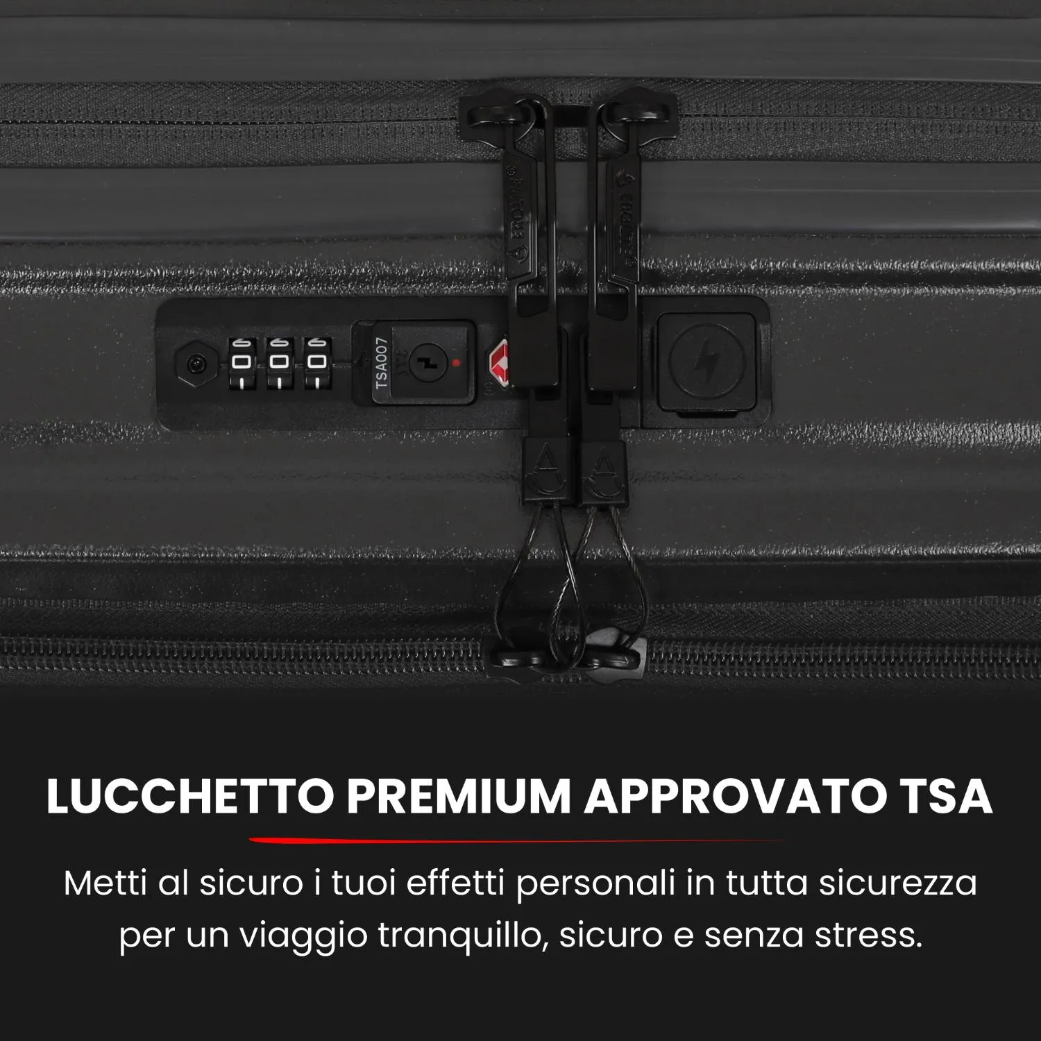 Aerolite M-Lite Smart 21 trolley 55x40x23 con USB nero