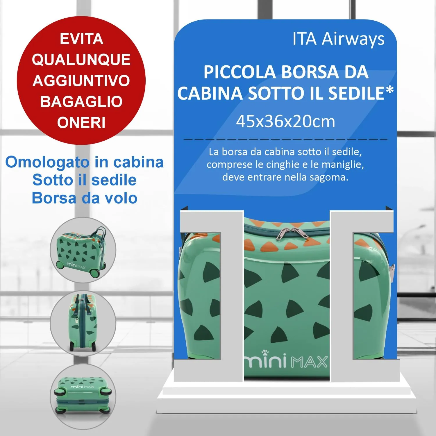 Aerolite MiniMax valigia cavalcabile per bambini