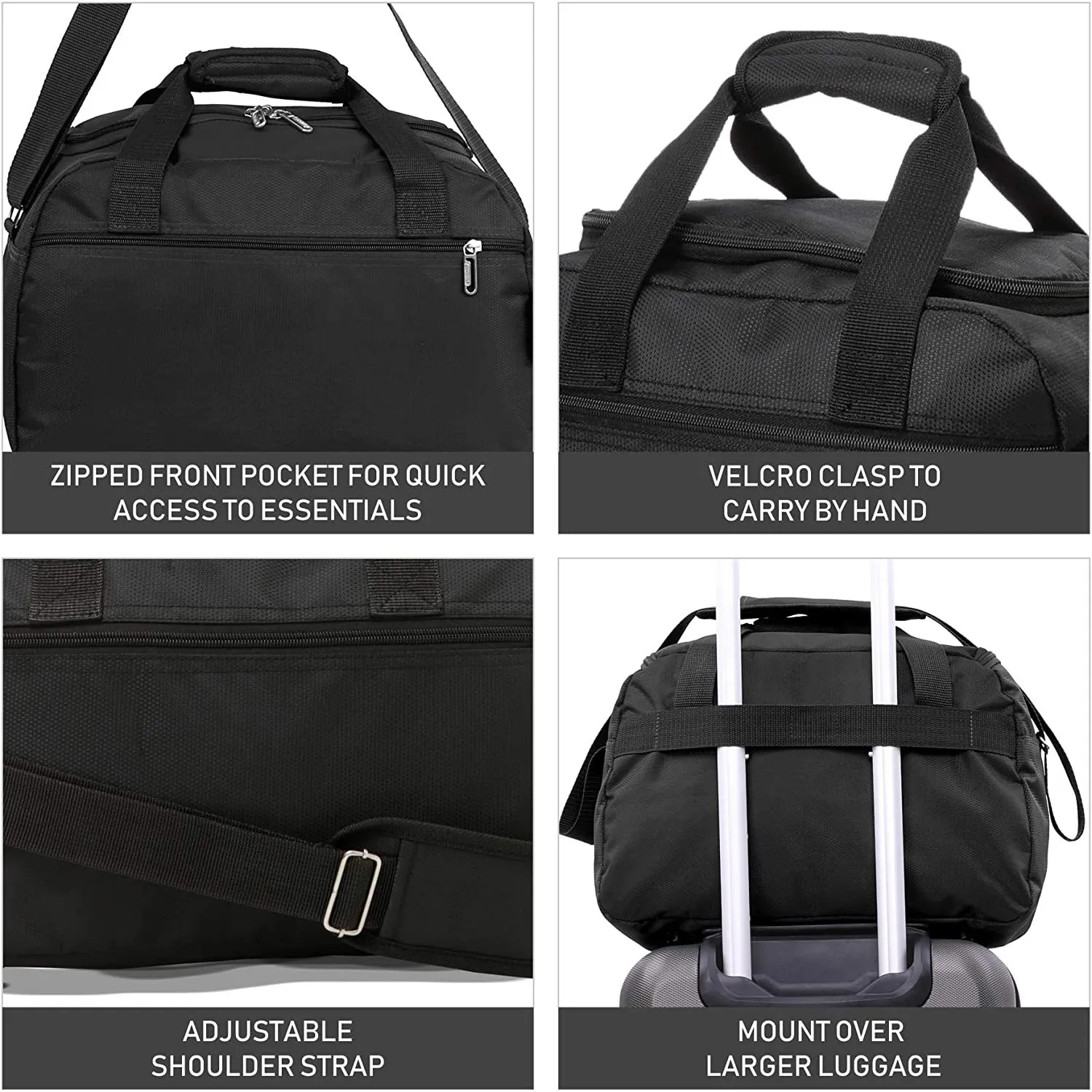 AeroLite 40x20x25 borsone nero 20L Ryanair 2 pezzi pieghevole