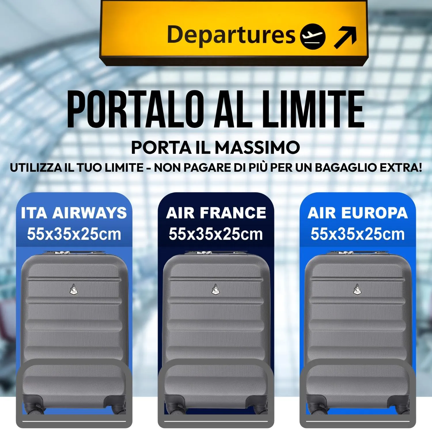AeroLite 55x35x25 valigia rigida 42L TSA
