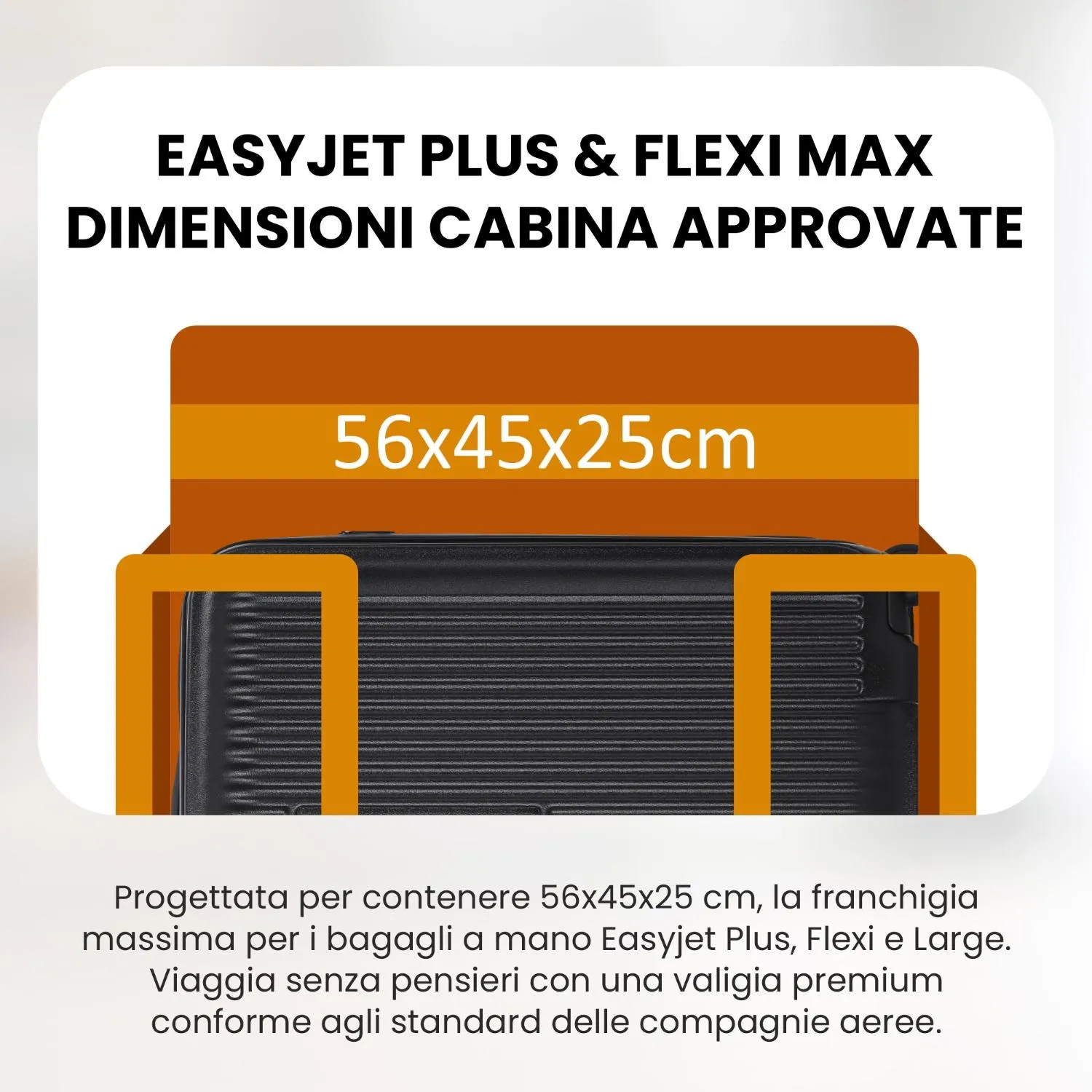 Aerolite M-Lite Premium valigia cabina 56x45x25 cm porta USB