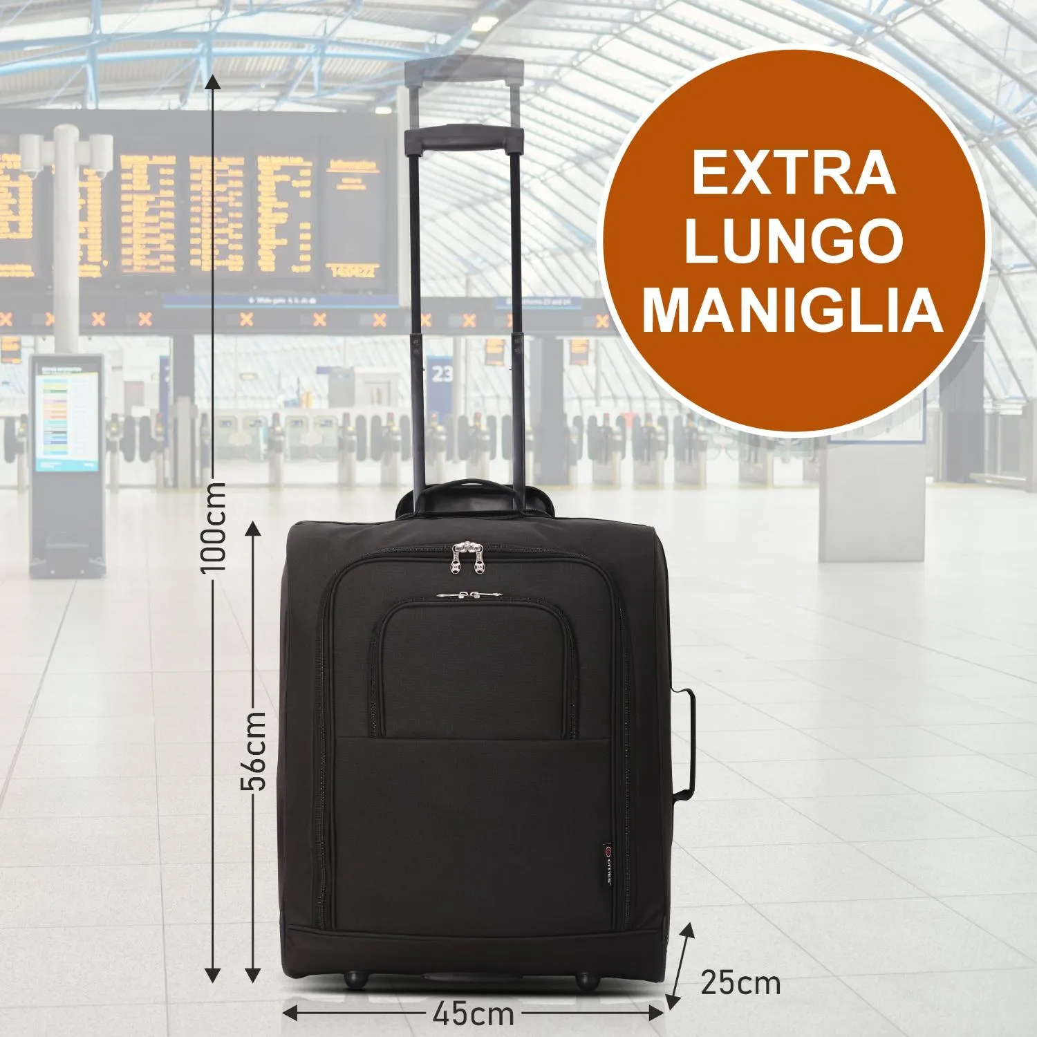 Aerolite 5 Cities 56x45x25 valigia morbida nero 60L British Airways