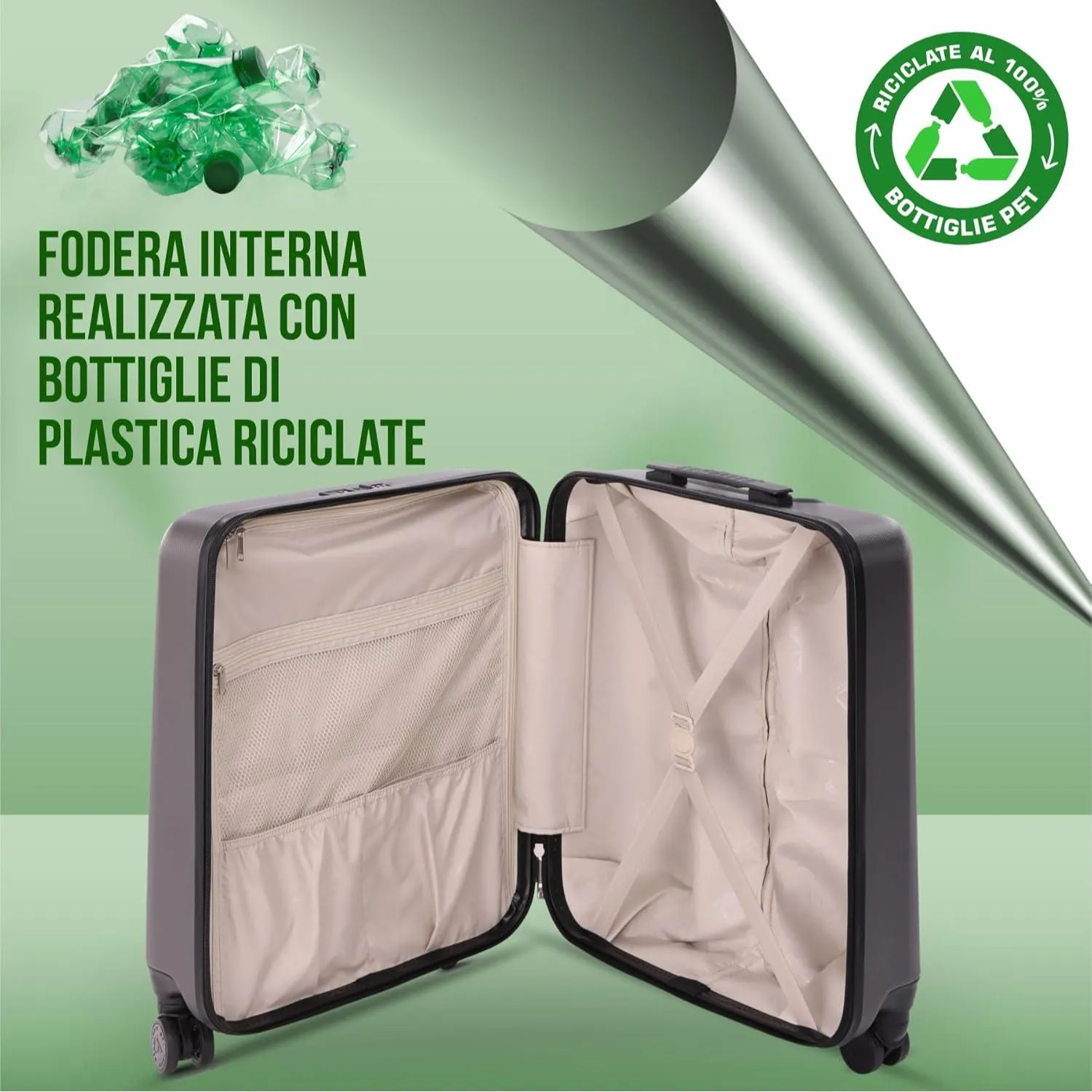 Aerolite 56x45x25cm Trolley Rigido Cabina 46L TSA