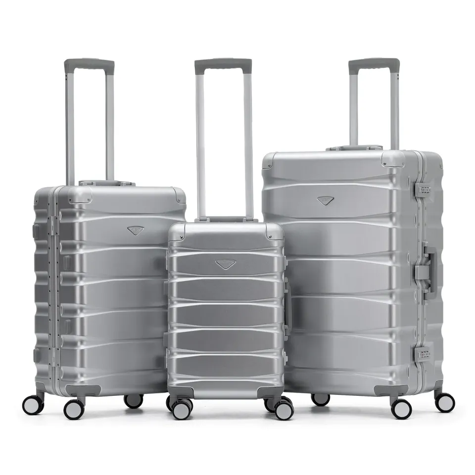 Flight Knight Aluminium Set 3 Valigie Rigide TSA Spinner