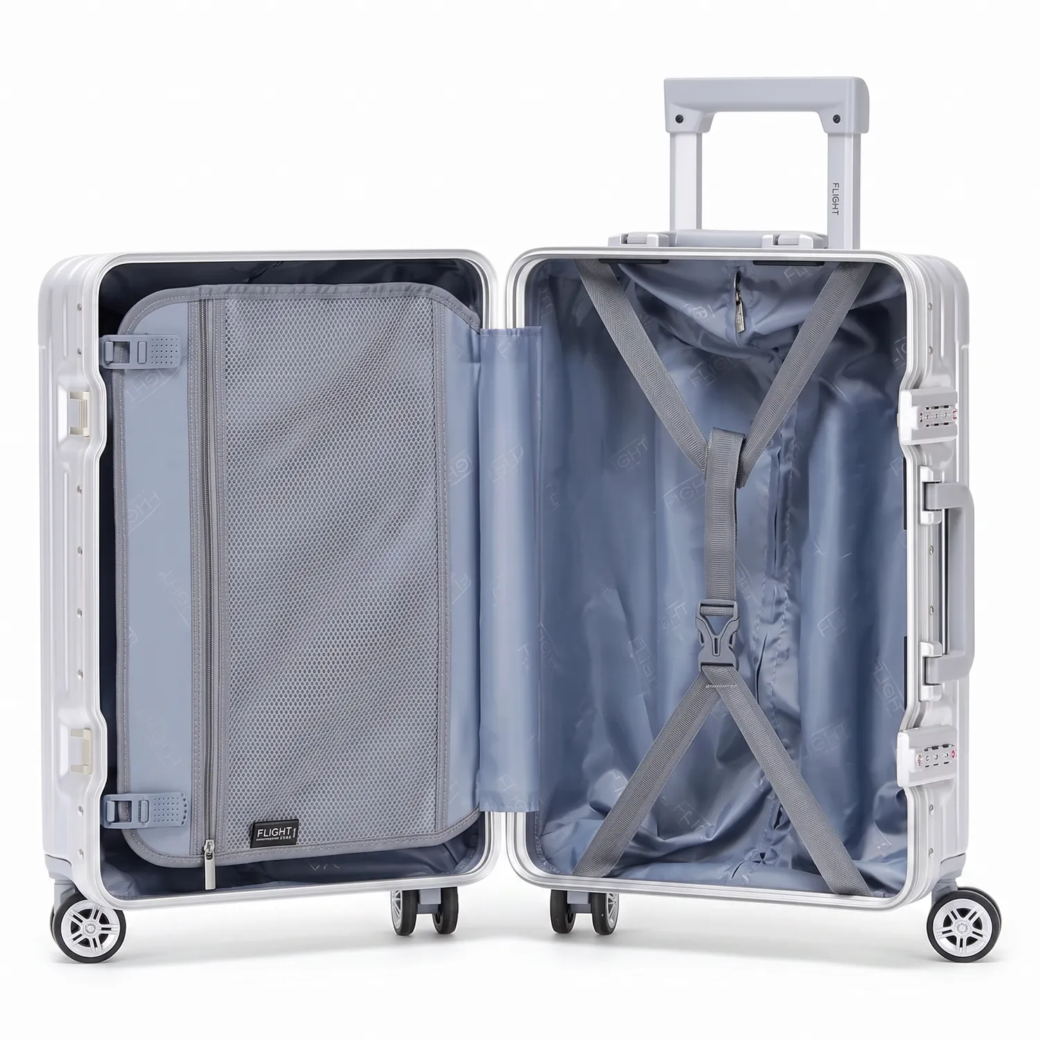 Flight Knight Silver Set 2 Valigie Rigide Cabina + Stiva