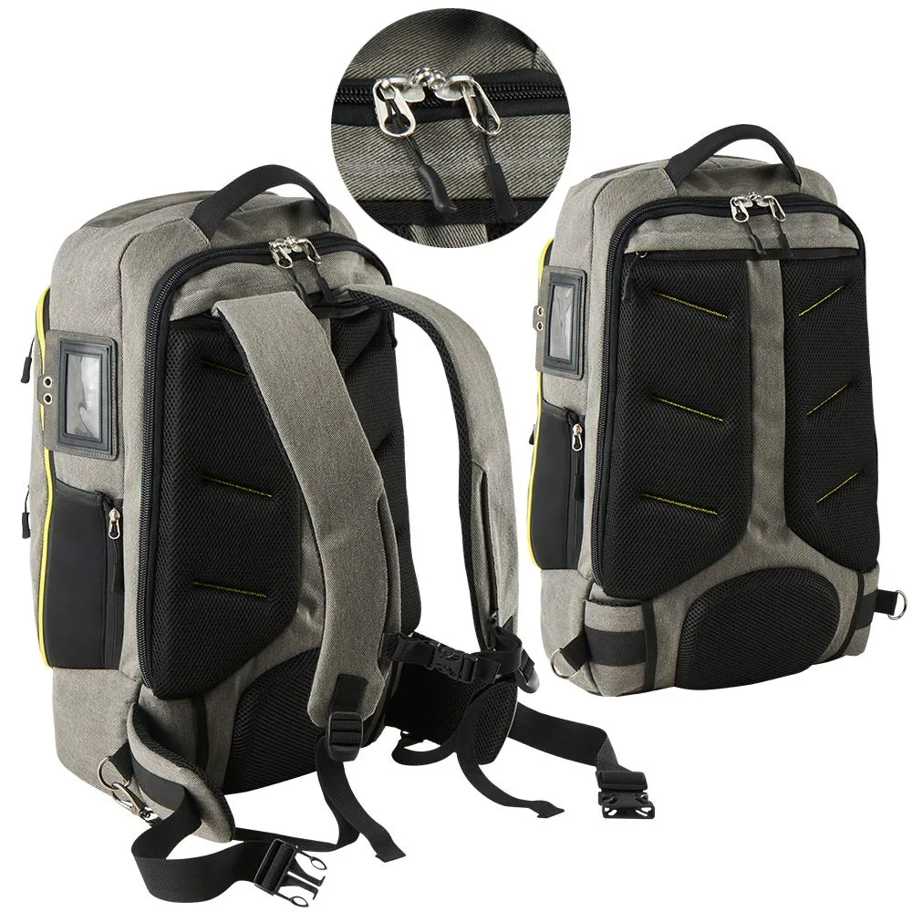 Cabin Max Manhattan zaino cabina 55x40x20 grigio giallo laptop