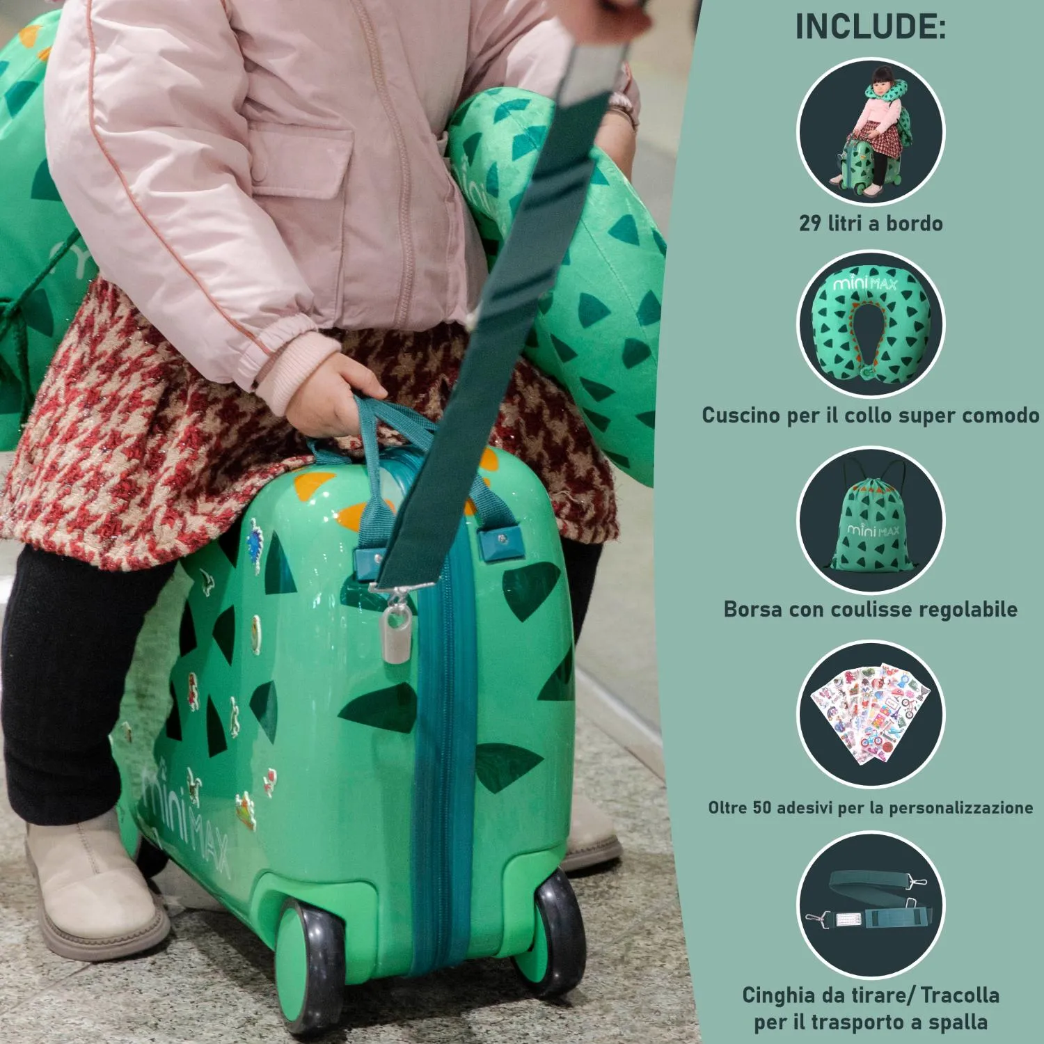 Aerolite MiniMax valigia cavalcabile per bambini