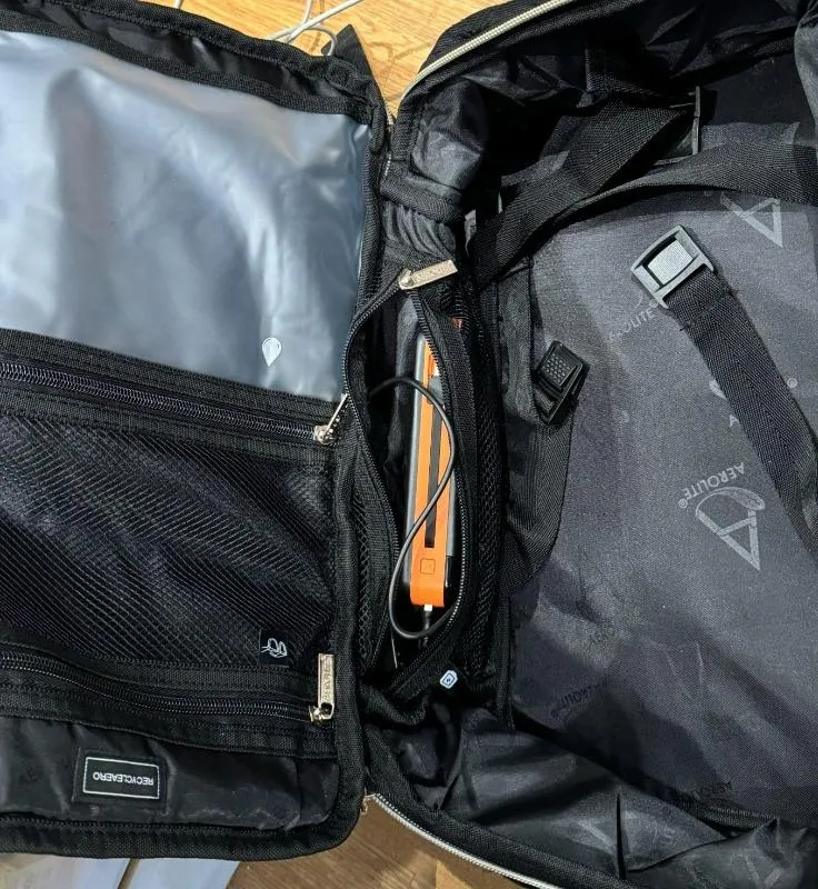 Aerolite 40x20x25 zaino nero 20L Ryanair trapuntato riciclato
