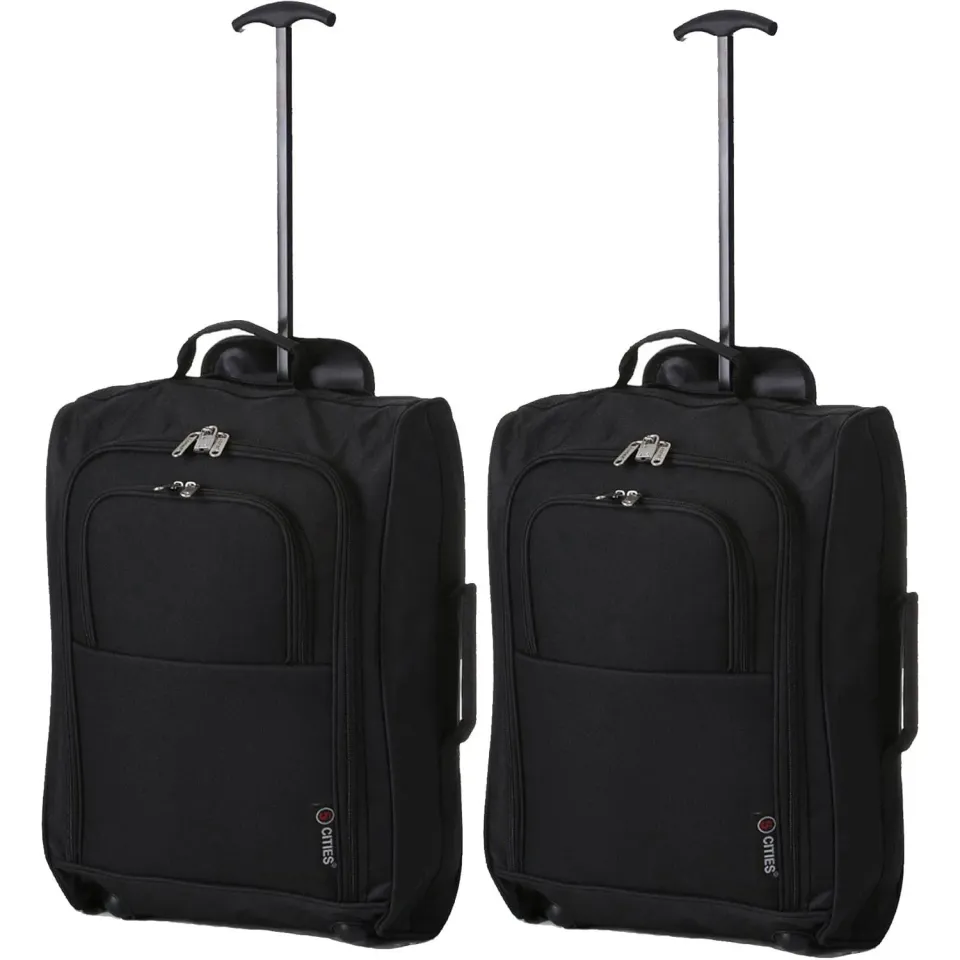5 Cities Valencia 55x35x20cm Trolley Nero 42L Set 2