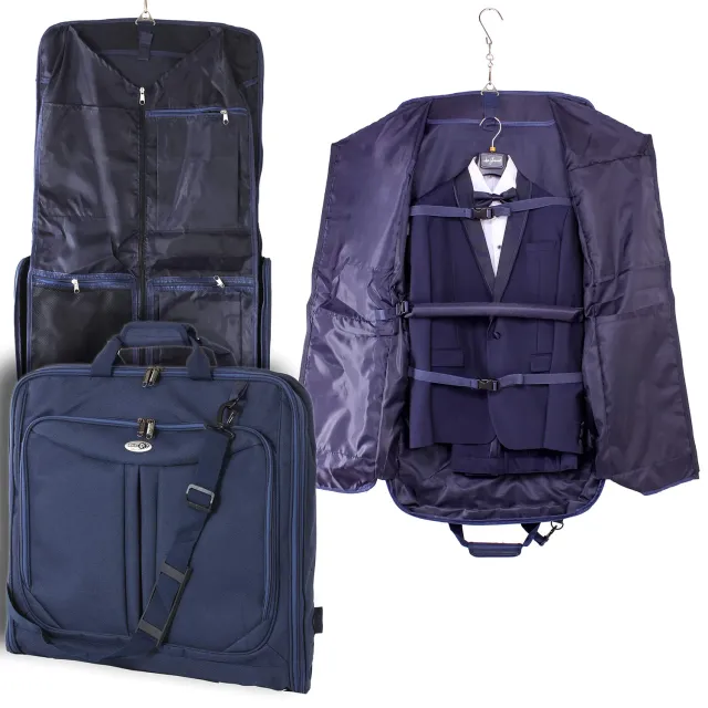 Cabin Go 5593 Porta Abiti 110cm Tasca PC 15 Pollici Nero